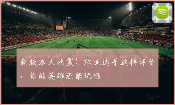 新版本大地震!职业选手这样评价,你的英雄还能玩吗