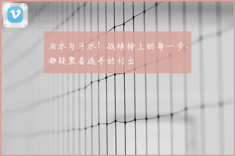 泪水与汗水!战绩榜上的每一步,都凝聚着选手的付出